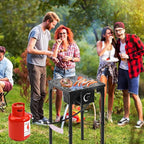 Outdoor Camping Stove, 130000 BTU, High Pressure Single Burner, Propane Gas Cooker with Detachable Legs, 30 PSI Regulator