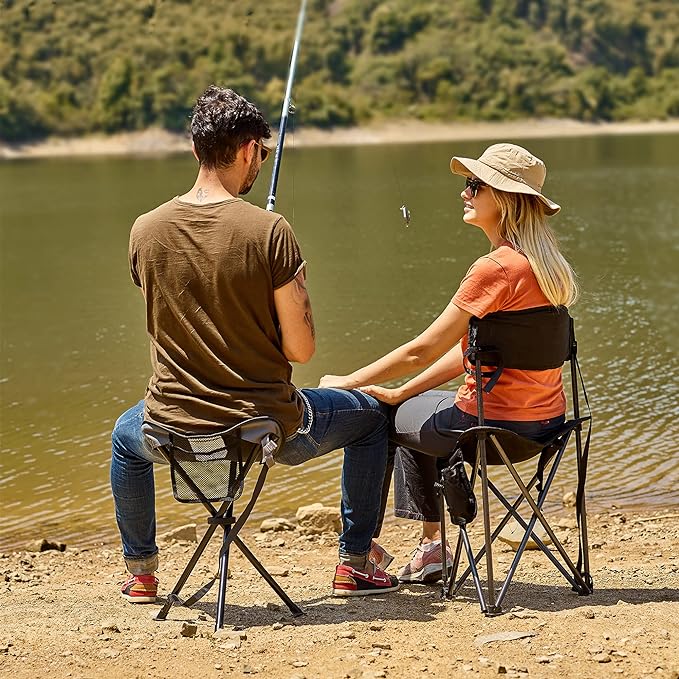 PORTAL Tall Folding Tripod Stool for Outdoor Camping Walking Hunting Hiking Fishing Travel, Support 225 lbs