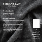 Military Style Wool Blanket – Cushioned, Breathable, Durable, Warm & Washable – Double-Stitched Border – Great for Camping, Outdoor, First Aid, Travel, Car – Fire-Resistant – 64"x90" 4.5 lb (Charcoal)