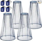 HESTYA 4 Pack Mosquito Head Net Face Mesh Protecting Net for Outdoor Hiking Camping Climbing Mosquito Fly Insects Preventing(Blue)