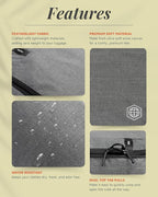 Premium Compression Packing Cubes for Travel, Compression Packaging Cube, Zip Bags Premium 6-Piece Set with laundry bag and shoe bag by TRIPPED Travel Gear (Grey)