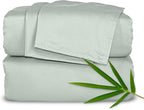 California King Sheets by Pure Bamboo, Genuine 100% Organic Viscose Derived from Bamboo Bed Sheet Set, Soft & Cooling, Double Stitching, Lifetime Quality Promise (California King, Sea Glass)