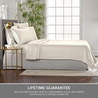 Short Queen Sheets by Pure Bamboo for RV Camper (60"x75") - Genuine 100% Organic Viscose Derived from Bamboo Bed Sheet Set, Soft & Cooling, Lifetime Quality Promise (Short Queen, Ivory)