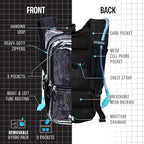 Sojourner Hydration Pack, Hydration Backpack - Water Backpack with 2l Hydration Bladder, Festival Essential - Rave Hydration Pack Hydropack Hydro for Hiking, Running, Biking, Festival Gear