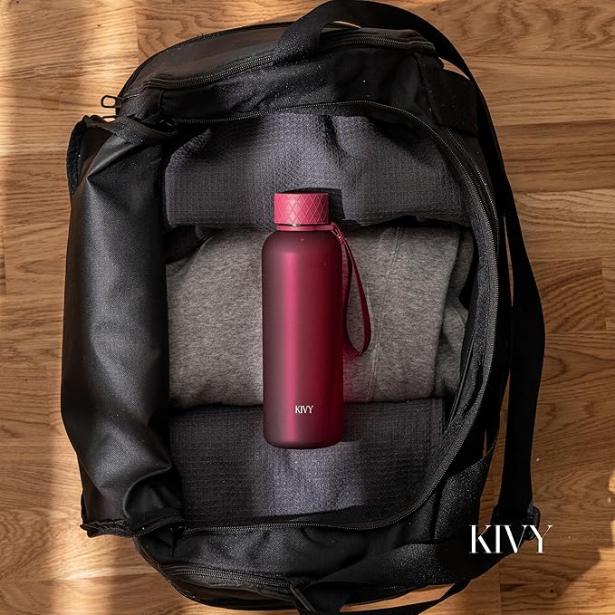 KIVY Slim Water Bottle 22oz [Lightweight & Shatterproof] - Small Drinking Waterbottle - Tritan Bottle Without Straw for School, Sport & Travel - Drinking Bottle Dishwasher Safe, BPA Free