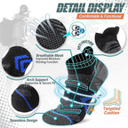 ANTSANG 6 Pairs Merino Wool Ankle Hiking Running Socks Compression Thick Cushion Breathable No Show Socks for Men Women