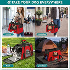 PetAmi Airline Approved Pet Carrier for Cats & Small Dogs, Soft Sided TSA Travel Carrier Bag with Sherpa Bed, Breathable Mesh Ventilation, Collapsible Bowl, Fits Under Seat, Up to 18 lbs, Small Red