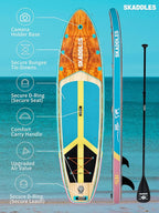11' Inflatable Stand Up Paddle Board – Extra Wide SUP for Adults & Kids of All Skill Levels, Stable Paddleboard with Pump, Fins, Backpack, Accessories & Waterproof Phone Pouch