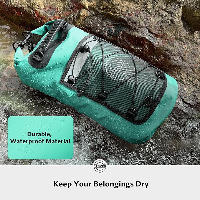 STOVER 5/10/25/30/40/55L Waterproof Backpack- Floating Dry Bag for Kayaking, Travel, Beach, Hiking, & Camping, Men/Women
