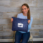 EverSnug Premium Travel Blanket Pillow - Soft 2 in 1 Airplane Blanket with Soft Bag Pillowcase, Hand Luggage Sleeve and Backpack Clip (Navy Blue)