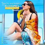 ECCOSOPHY Microfiber Beach Towel - Sand Free Towels are Quick Dry, Light Weight, Super Absorbent - Perfect Pool, Travel, Cruise, Camping Essentials - Oversized Extra Large for Adults 71x35 in
