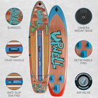 UPWELL 11’6”/11'2”/11'/10'8”/10'6”/10'2” Inflatable Stand Up Paddle Board with sup Accessories Including Backpack, Repairing Kits, Non-Slip Deck, Leash, 3 Fins, Paddle and Hand Pump