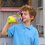b.box 20 oz Sport Spout Kids Water Bottle for School, Sports, Travel, Daycare. Leakproof, Spill Proof, Dishwasher Safe. Easy Grip Triangle Shape, Durable Tritan Material. BPA Free.