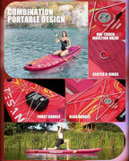 11'6x35'' Extra Wide Inflatable Paddle Board,All-Round Ultra Stable Stand Up Paddleboards with Plus Kits for 450lb/3 People/Family,Dual Bungees, Camera Mount, 100L Backpack, Dual-Action Pump
