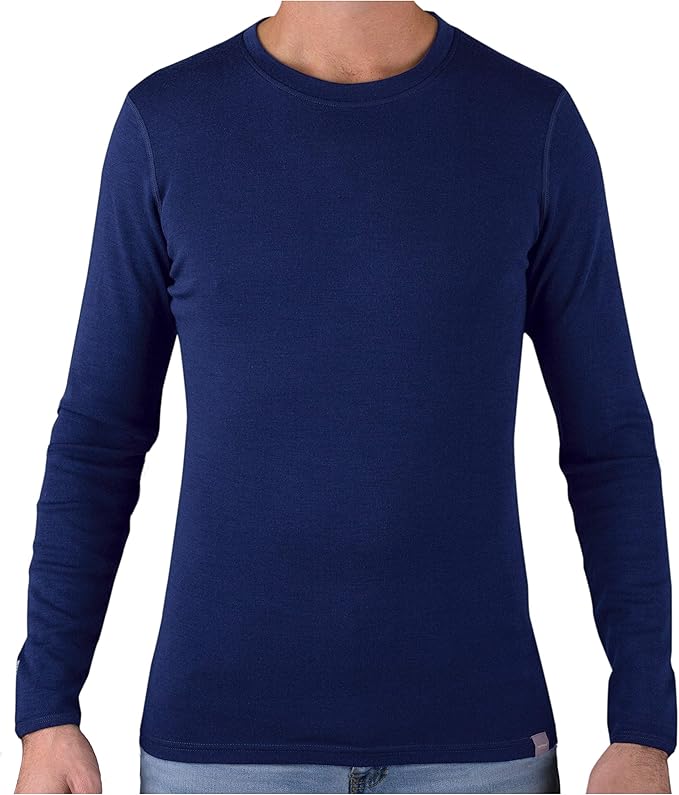 MERIWOOL Mens Base Layer - 100% Merino Wool Midweight Long Sleeve Thermal Shirt