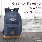 DISCOUNT PROMOS Custom Multipurpose Laptop Backpacks Set of 10/40/80, Personalized Bulk Pack - Lots of Features for Everyday Use, Perfect for Employess, Businessman - Blue