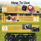 Outdoor Camping Stove, 130000 BTU, High Pressure Single Burner, Propane Gas Cooker with Detachable Legs, 30 PSI Regulator