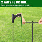 Lasnten 12 Pcs 30 Inch Heavy Duty Ground Anchor Spiral Blade Earth Anchor Kit Metal Anchor Hook Beach Sand Stakes Camping for Securing Animals, Shelters, Tents, Canopies (Black)