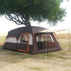 KTT Large Tent 6-12 Person,Family Cabin Tents,Straight Wall,3 Doors and 3 Windows with Mesh,Waterproof,Big Tent for Outdoor,Picnic,Camping,Family,Friends Gathering.