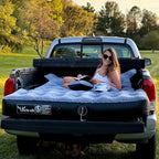 Truck Bed Mattress 5.5-5.8ft: Inflatable Full Size Truck Bed Air Mattress with Wireless Rechargeable Pump, Pickup Mattress with Carry Bag (Grey)