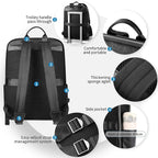 Large Black Leather Backpack for Men, 17.3 Inch Genuine Leather Laptop Backpack for Men, Minimalist Luxury Executive Computer Backpack for Travel Work