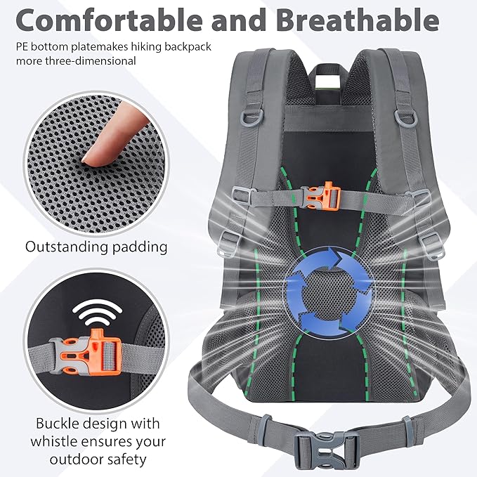 Hiking Backpack 30L Lightweight Travel Daypack Small Day Pack for Men Women Outdoor Camping Backpacking, Army Green