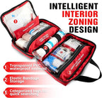 Kitgo First Aid Kit with Hospital Grade Medical Supplies, 220pcs Emergency Medical Trauma Kit, Gift for Dad Husband Great for Home, Outdoors, Office, Car, Travel, Camping, Hiking, Boating