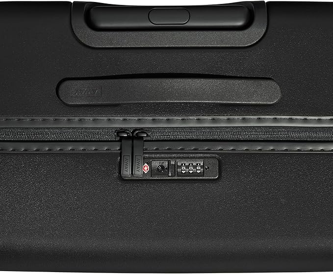 Away Medium Checked Luggage, Lightweight Hard Shell Suitcase with Spinner Wheels, Durable Rolling Luggage, TSA Lock, 26 Inch, Jet Black