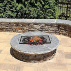 Onlyfire Rectangle X-Marks Fire Pit Cooking Grate, Campfire Grill Grate with Handles, Heavy Duty Steel BBQ Grill Grate for Outdoor, 40-Inch