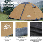 2 Person Backpacking Tent, Waterproof Windproof Two Person Tent, Lightweight Easy Setup 2 Man Tent for Camping Hiking Cycling