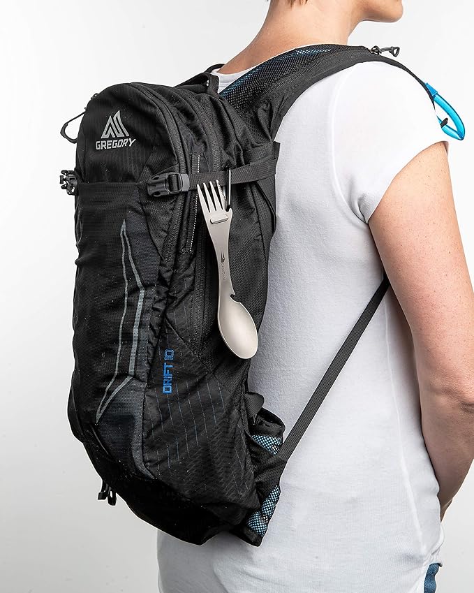 Spork Ultra Lightweight and Strong 5 in 1 Camping Utensil Set-Spoon+Fork+Knife+Peeler+Bottle Opener+Bag+Carry case. Ideal for Outdoors, Home or Office