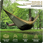 Camping Hammock Lightweight, Portable Hammocks Parachute Hammock with Two Tree Straps, Single or Double Travel Swing Nylon Camp Hammocks, Outdoor Essentials for Beach Backpacking Hiking, Orange