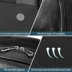 Men's Black Leather Backpack, Durable Genuine Leather Laptop Backpack for Work Travel, Business 15.6" Computer Backpack, Stylish Professional Designer