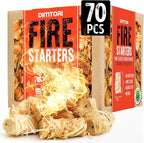 70 pcs Fire Starter for Indoor and Outdoor Use - Natural, Eco-Friendly Firelighter for Grills, Smokers, Fire Pits, Wood Stoves - Waterproof, All-Weather Charcoal Starter, Fire Starters for Campfires