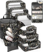 10 Set Packing Cubes for Travel, Gifts for Women Mom,Anti-Tearing Suitcase Organizer,OlarHike Vacation Essentials & Accessories for Cruise Ship