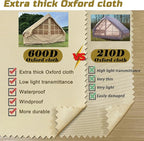 Inflatable Camping Tent for 4 Person with Heavy Duty 600D Oxford Fabric - Blow Up Tent Includes Rainfly & Air Pump,Easy Setup, Portable All Season Cabin House for Family Camping