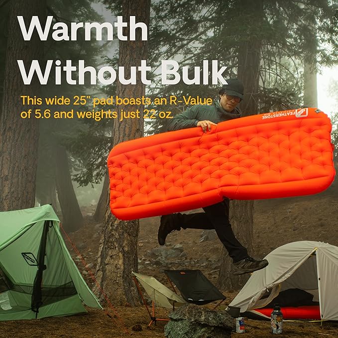Featherstone Calcatta Air Sleeping Pad for Camping, Hiking, & Backpacking - Inflatable, Ultralight, Warm, 4 Season, & Comfortable - R-Value 5.6