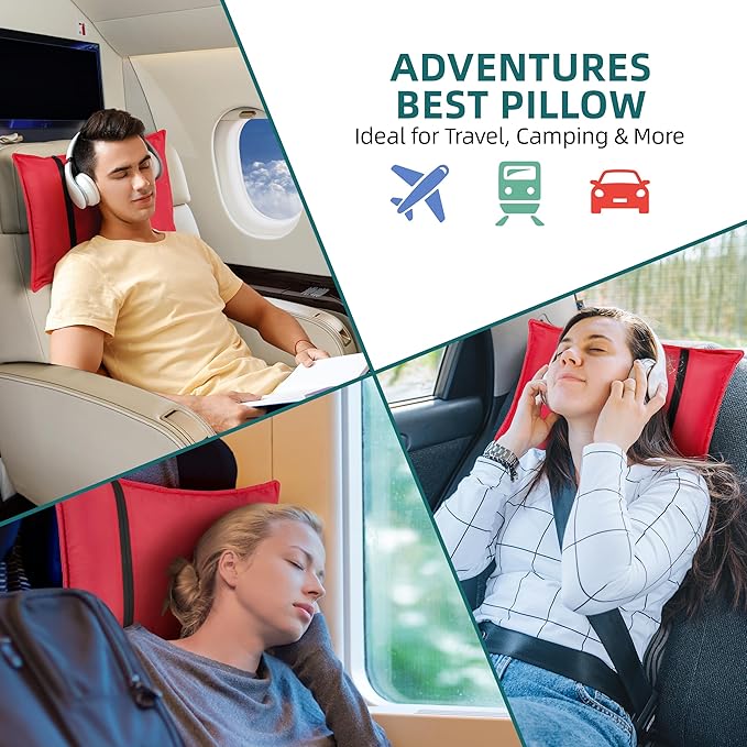 Stuffable Camping Pillow Case Stuff Sack (Large, Red, 2-Pack) - 12 x 17 - for Hiking, Backpacking and Travel Bring Your Own Stuffing