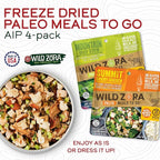 Wild Zora Paleo Freeze Dried Meals for Backpacking & Camping - Healthy Gluten Free & Grain Free Camping Meals/Backpacking Food + No Added Sugar - Great for Travel (AIP 4-pack)