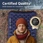 TREKOLOGY Camping Sleeping Pad – Ultra-Lightweight, 4" Thick Camping Mat with 7.2 R-Value for All Seasons – Compact, Durable & Waterproof – Ideal for Backpacking, Hiking, and Outdoor Adventures UL R7