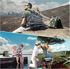 KITWLEMEN Upgraded Solar Camping Fan with Lantern - Rechargeable Battery Operated Fan, 36H Run Time Max, 4 Speeds, 8H Timer, 90° Adjustable Portable Desk Fan for Hurricane, Power Outage, Outdoor Use