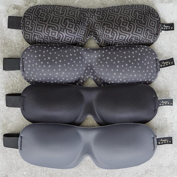 Bucky 40 Blinks No Pressure Eye Mask for Travel & Sleep, Granite Dots, One Size