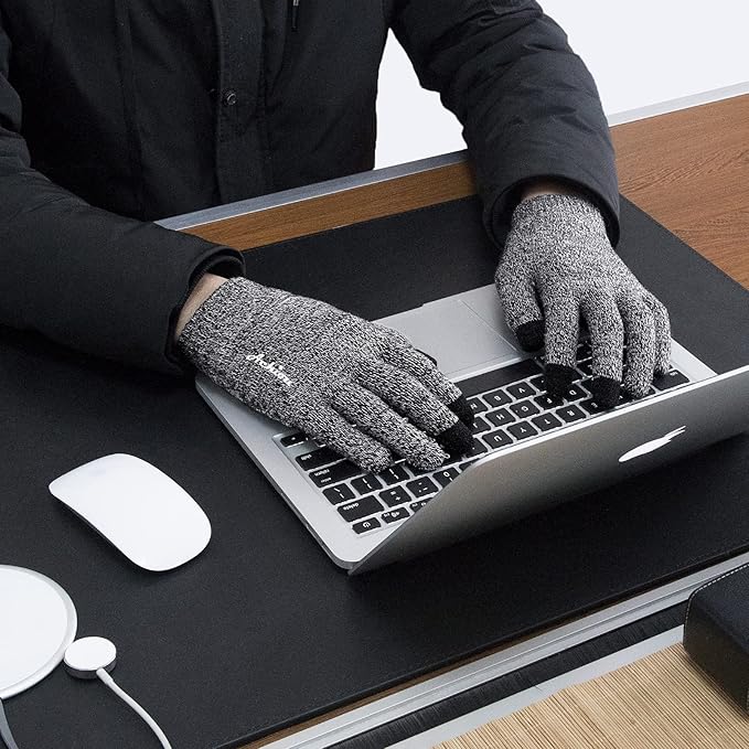 Achiou Winter Gloves, Glove for Men Women, Upgraded Touch Screen Texting Warm Running with Thermal Soft Knit Lining