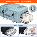 PIJUSHI Travel Backpack for Women Flight Approved Carry on Bag 16 inch Laptop Personal Item Daypack with Shoe Compartment(PE038 Blue)