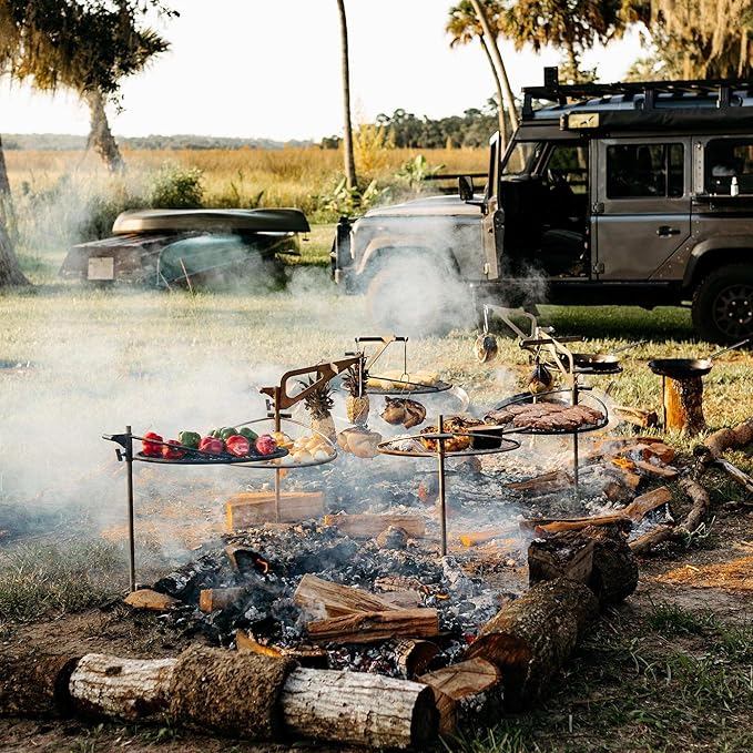 Outpost Grill 24 - Standalone Campfire Grate - Breeo X Series Accessory - Stainless Steel, Durable, USA Made - Campfire Grill Grate - Camping Cooking Rack with Carrying Bag - Fire Pit Accessories