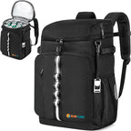 SUN CUBE Cooler Backpack 33 Can, Leakproof Insulated Backpack Cooler for Men Women, Camping Cooler Backpack for Beach Travel Hiking, Waterproof Lunch Backpack, Black