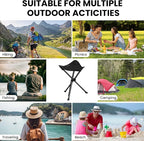 OUTSKIRT Folding Tripod Stools Portable Camping Stools 2 Pack Extra Tall for Adults Tall Lightweight Camping Stool Tripod Chairs for Fishing Hiking Backpacking