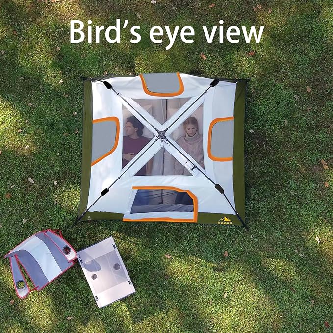 3/4 Person/6 Person Camping Tent Fast Cabin Tent with Instant Setup Tent, Weatherproof Tent Easy Quick Set Up & Pop Up in 60 Seconds with Rainfly Backpack for Family Camping,Upgraded Ventilation