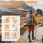 FieryRed 20W 12V Folding Solar Battery Trickle Charger Maintainer, 2-in-1 Portable Solar Trickle Charger with Built-in Charge Controller, Dual USB Fast Charging for Car Truck Boat Automotive Camping