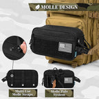 PAVILIA Tactical Toiletry Bag for Men, Travel Hygiene Bag, Military Gear Dopp Kit, Water Resist Molle Accessories Pouch, Mens Shaving Essentials, Gym Bathroom Shower Small Toiletries Tool EDC, Black